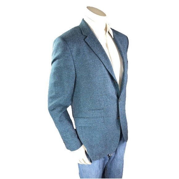 Hugo Boss Jonston2 42R Slim Fit Blazer Textured Tweed Wool Cotton Silk Cashmere - Picture 5 of 13